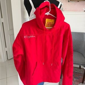 When Smoke Clears confidence hoodie red size XL Men’s sweatshirt